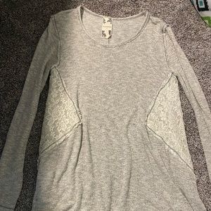 Grey Sweater with Lace